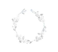 Multiple Colors Of Silver, Gold, Flower, Rhinestone Bridal Headbands, Handmade Women's Pearl Leaf Wedding Headpieces, Bridesmaids' Hair Accessories(Silver)