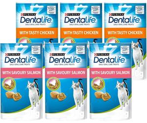 MULTIPLE Dentalife Dental Treats for Cats | Bundle of 6 | Chicken 40G X 3 and Sa