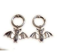 Multiple Design Boot Charms for Leather Boots Shoe Accessories Gothic Halloween Punk Metal & Acrylic Death Moth Skeleton Snake Horror Bat Ghost Cat Spooky Sword (Silver Bat - 1 Pair Metal)