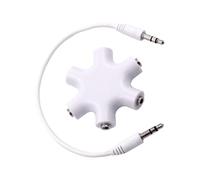 Multiple Device 3.5mm Music Distribution Hubs 5 Port Connectors for Headphones Speakers Star Shape Design TangleFree Multi Port Sharing Hub