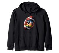Multiple Exposure Art American Football Footballer Zip Hoodie