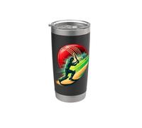 Multiple Exposure Art Cricket Cricketer Batsman Bowler Stainless Steel Insulated Tumbler
