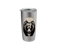 Multiple Exposure Bear Forest Wilderness Landscape Stainless Steel Insulated Tumbler