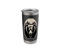 Multiple Exposure Bear Forest Wilderness Landscape Stainless Steel Insulated Tumbler