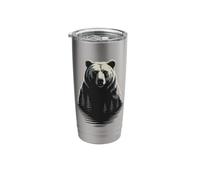 Multiple Exposure Bear Forest Wilderness Landscape Stainless Steel Insulated Tumbler