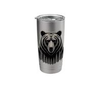 Multiple Exposure Bear Forest Wilderness Landscape Stainless Steel Insulated Tumbler