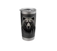 Multiple Exposure Bear Forest Wilderness Landscape Stainless Steel Insulated Tumbler