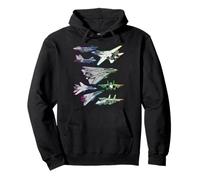 Multiple F-14 Tomcat Jet Fighters Full Spectrum Colorful Pullover Hoodie