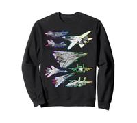 Multiple F-14 Tomcat Jet Fighters Full Spectrum Colorful Sweatshirt