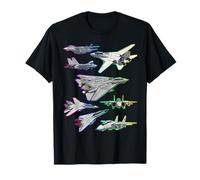 Multiple F-14 Tomcat Jet Fighters Full Spectrum Colorful T-Shirt
