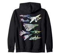 Multiple F-14 Tomcat Jet Fighters Full Spectrum Colorful Zip Hoodie