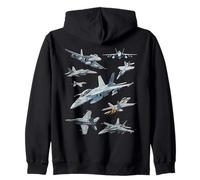 Multiple F-18 Jet Fighters Graphic Zip Hoodie