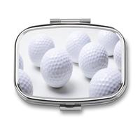 Multiple Golf Balls Pill Box 2 Compartment Portable Medicine Pill Case Travel Pill Organizer for Pocket Purse