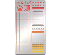 Multiple Grids Reusable Metal Journal Planning Stencils Stainless Steel Stencils for Painting Notebook Diary Painting On Wood Floor Wall Furnitur Engraving Bookmark Crafts DIY Art