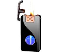 Multiple Ignition Methods Kerosene Lighter, Voice Activated Rechargeable Induction Metal Lighter, Large-Capacity Blue Light Transparent Compartment Cigarette Lighter for Cigarettes Cigars Kitchens Out