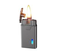 Multiple ignition methods, retro kerosene lighter, multiple ignition methods, petrol-electric hybrid soft flame lighter, metal portable lighter, transparent air chamber, LED blue light, refillable, su
