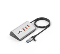 Multiple Interfaces USB C Hubs 10Gbps Data Transfer Aluminum Portable Adapter Card Slot for Laptop Devices Travel USB C Hubs Card Reader