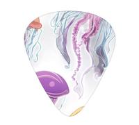 Multiple jellyfish Printed pick set - 12 pieces, thin, medium and thick guitar picks, suitable for guitar, bass, electric guitar and ukulele