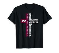 Multiple Myeloma Awareness Christ Who Strengthens Me Cross Value Graphic T-Shirt
