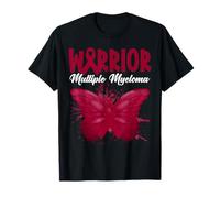Multiple Myeloma Awareness Warrior Burgundy Ribbon Butterfly T-Shirt