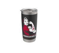 Multiple Myeloma Warrior Unbreakable Strong Woman Ribbon Stainless Steel Insulated Tumbler