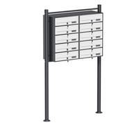 Multiple Outdoor Letterbox Multi-slot Postbox 2x5 Galvanised Steel Mailboxes in Anthracite and White