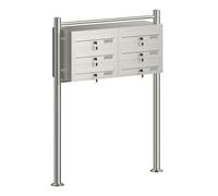 Multiple Outdoor Letterbox Standing Multi-slot Postbox 2x3 Stainless Steel Mailboxes