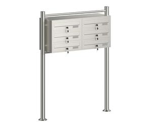 Multiple Outdoor Letterbox Standing Multi-slot Postbox 2x3 Stainless Steel Mailboxes