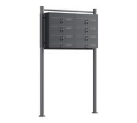 Multiple Outdoor Letterbox Standing Multi-slot Postbox 2x4 Galvanised Steel Mailboxes in Anthracite