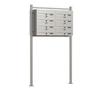 Multiple Outdoor Letterbox Standing Multi-slot Postbox 2x4 Stainless Steel Mailboxes