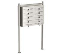 Multiple Outdoor Letterbox Standing Multi-slot Postbox 2x5 Stainless Steel Mailboxes