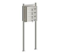 Multiple Outdoor Letterbox Standing Multi-slot Postbox 4 Stainless Steel Mailboxes