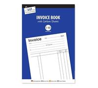 Multiple Packs of Invoice Book with Carbon Sheets 1 - 80 Pages Ruled Feint Numbered Set Full Size Professional Invoice Duplicate Invoice Books -'Date' 'from' 'to', VAT Reg'd No.', Amount' (12 Books)