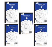 Multiple Packs of Triplicate Book 1 - 50 Ruled Pages Numbered Set A5 Full Size with Carbon Sheets (5 Books)