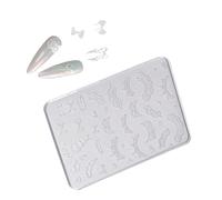 Multiple Pattern Silicone Stencils Raised Nails Art Embellishments Floral Lace Bowknot Designs Jewelry Making Tools Home Manicure Flower Templates