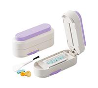 Multiple Pill Cutter - Pill Cutter Splitter for Small Tiny Large Pills Professional | Vertical Press-Down Cutting & Adjustable | Sturdy Blade & Guard | Includes Cleaning Brush (Purple)