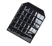 Multiple pocket badge display bags for easy protection of hostess collection mounted on the wall