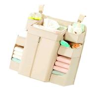 Multiple Pocket Hanging Storage Organizers for Baby Bed Nursery Organization with Adjustable Straps and Sustainable Fabric Multilayer Nursery Storage Bag Sustainable Baby Bed Large Pocket
