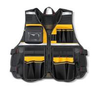 Multiple Pocket Utility Vest with Reflective Strips with Ample Storage Breathable Oxford Cloth for Nighttime Operations Night Work Vest