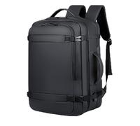 Multiple Pockets Large Travel Laptop Backpack, Business Anti Theft Carry On Travel Backpack with USB Charging Port, Water Resistant Commuter Backpack with Trolley Sleeve,Black A