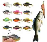 Multiple Pre-Rigged Jig Head Soft Fishinglures, Bluegill Bionic Swimming Bait, 3d Fishing Lures With Hidden Ultra-Sharp Hook And Spinner Blade, Sequin Lure Fly Hook For Freshwater Saltwater(,10g/6cm)