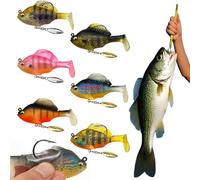 Multiple Pre-Rigged Jig Head Soft Fishinglures, Bluegill Bionic Swimming Bait, 3d Fishing Lures With Hidden Ultra-Sharp Hook And Spinner Blade, Sequin Lure Fly Hook For Freshwater Saltwater(,14g/6cm)