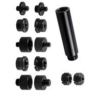 Multiple Purpose 13 Piece Metal Mic Adapter Set Sound Equipment Accessories Upgrades Ideal for Home Studios & Live Event Black Pickup Adapters
