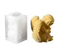 Multiple Purpose Cherubim Sculpture Elastomer Cast for Chocolate Soap Flame Making Cherubim Grasps on Jowls Cast