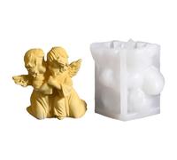 Multiple Purpose Cherubim Sculpture Elastomer Cast for Chocolate Soap Flame Making Cherubim Grasps on Jowls Cast