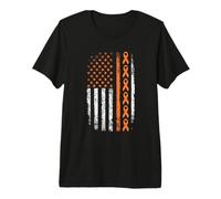 Multiple Sclerosis Awareness American Flag for Women Men Premium T-Shirt