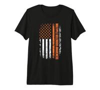 Multiple Sclerosis Awareness American Flag for Women Men Premium T-Shirt