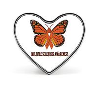 Multiple Sclerosis Awareness Butterfly Cute Heart Brooch Pin Funny Lapel Tie Pin Crafts Badge for Costume Accessory