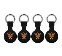 Multiple Sclerosis Awareness Butterfly Keychain Holder Case Compatible with AirTag Waterproof Silicone Shell Protective Case 4PCS