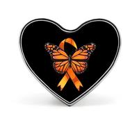 Multiple Sclerosis Awareness Butterfly Love Heart Badge Metal Pins Custom Brooches Lapel Pins for Clothing Decoration